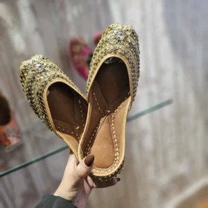 Green Designer Punjabi Jutti for Women