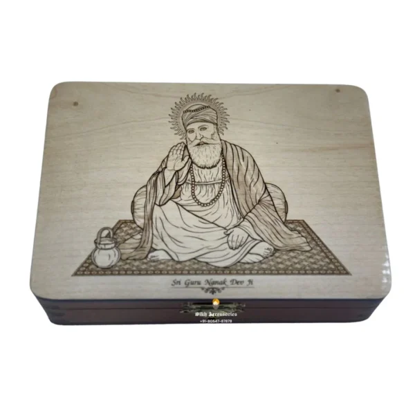 Guru Nanak Dev Ji Wooden Crafted Gutka Sahib Box