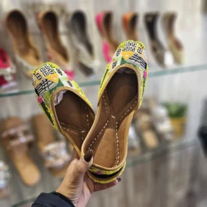 Icterine Yellow Designer Punjabi Jutti for Women