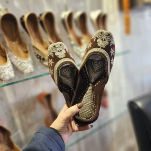 Medium Brown Designer Punjabi Jutti for Women
