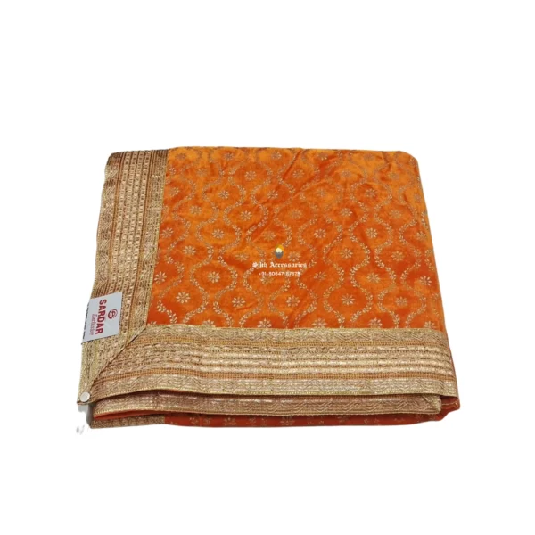 Orange Velvet Rumala Sahib with Sequin Work- Double Set