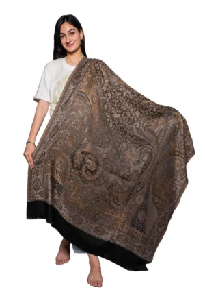 Ash Gray Old Jamawar Reversible Shawls for Men & Women