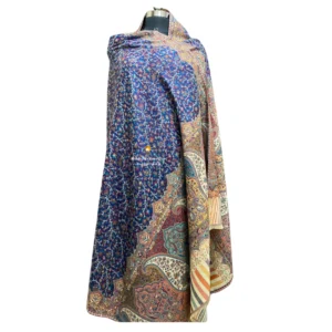 Cobalt Blue Pashmina Double Beam Kani Stole