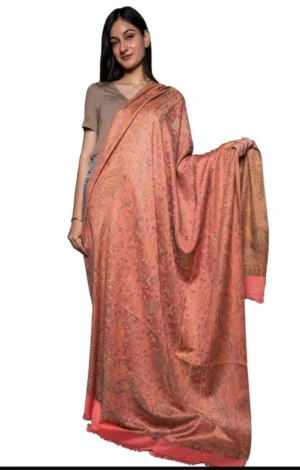 Pink Old Jamawar Reversible Shawls for Men & Women