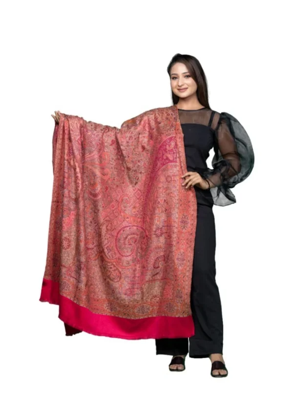 Red Old Jamawar Reversible Shawls for Men & Women