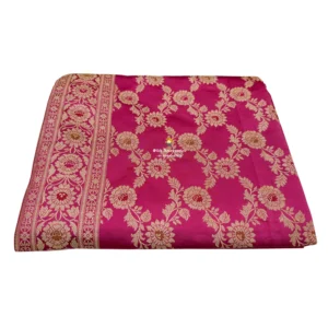 Blush Pink Banarasi Handblock Rumala Sahib - Double Set