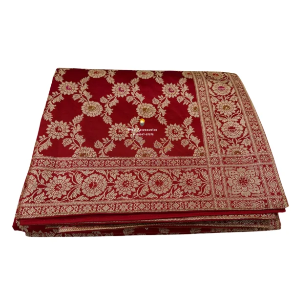 Maroon Banarasi Handblock Rumala Sahib - Double Set