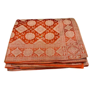 Orange Banarasi Handblock Rumala Sahib - Double Set