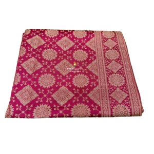 Rouge Pink Banarasi Handblock Rumala Sahib - Double Set