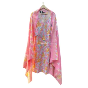 Soft Pink Base Color Embroidered Readymade Suit