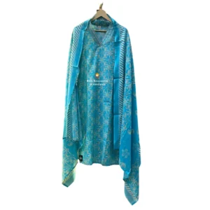 Turquoise Elegance Embroidered Readymade Suit