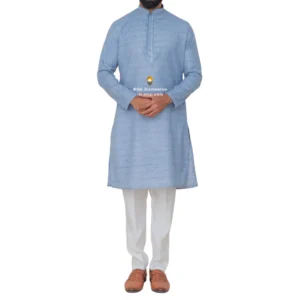 Beau Blue Kurta Pajama with Amritsari Collar