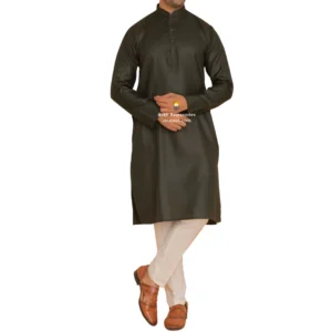 Black Kurta Pajama with Amritsari Collar