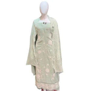 Chetwode Green Hand-Embroidered Unstitched Mull Cotton Suit