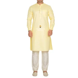 Cream Kurta Pajama with Amritsari Collar