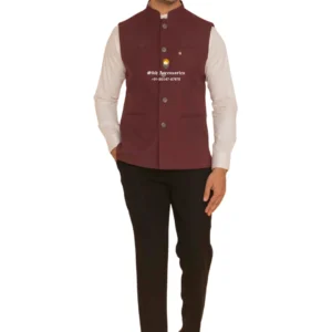 Insolent Purple Plain Nehru Jacket For Men