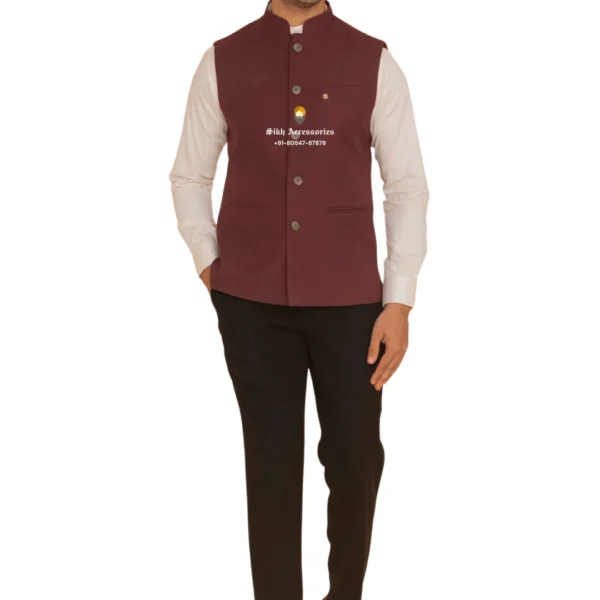 Insolent Purple Plain Nehru Jacket For Men