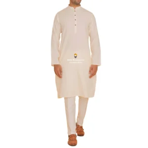 Ivory Kurta Pajama with Amritsari Collar