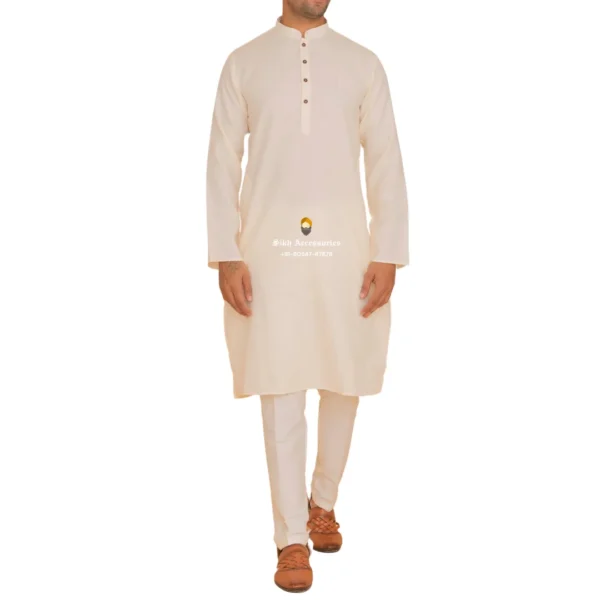 Ivory Kurta Pajama with Amritsari Collar