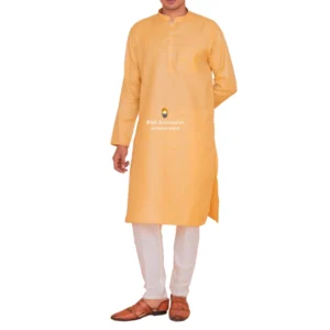 Light Saffron Kurta Pajama with Amritsari Collar