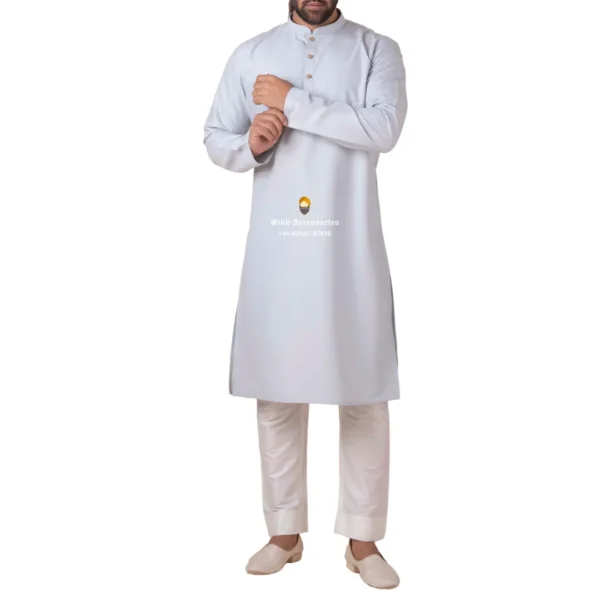 Marian Blue Kurta Pajama with Amritsari Collar