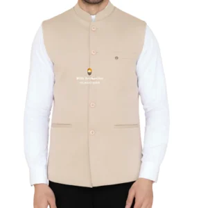 Piggy Pink Plain Nehru Jacket For Men