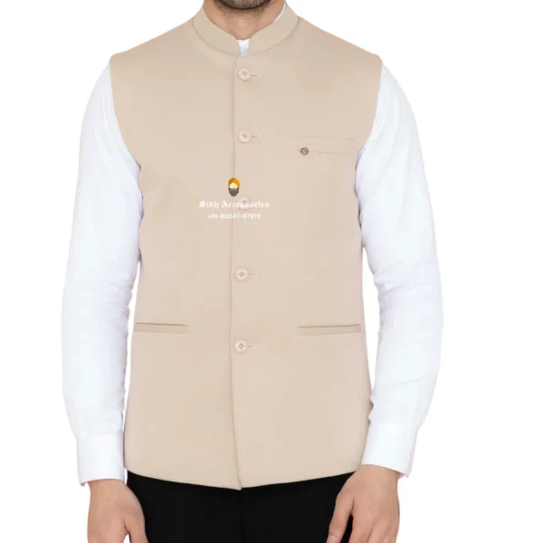 Piggy Pink Plain Nehru Jacket For Men