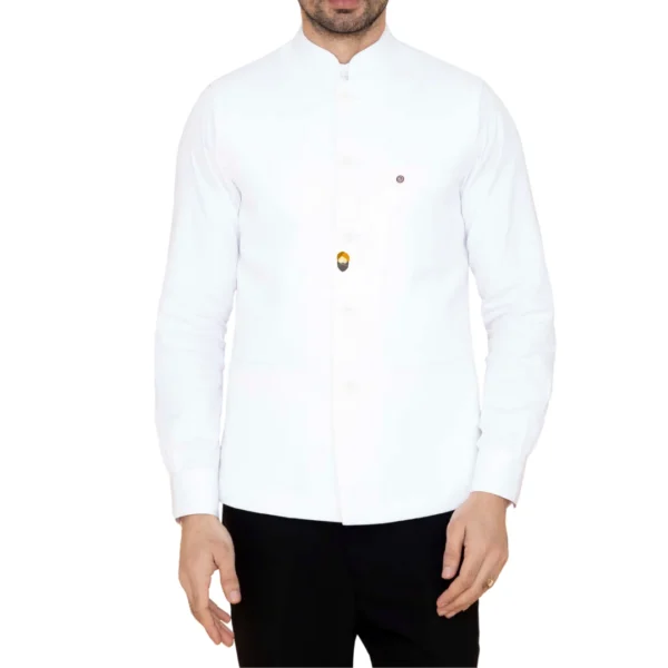 Pure White Plain Nehru Jacket For Men