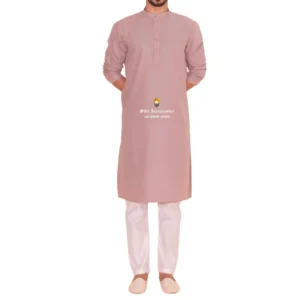 Tea Rose Kurta Pajama with Amritsari Collar