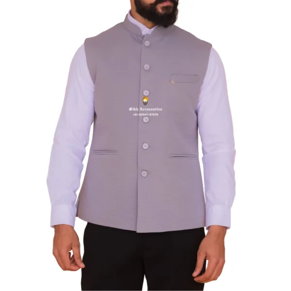 Thistle Purple Plain Nehru Jacket For Men