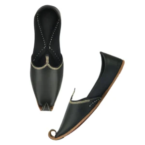 Traditional-Black-Gold-Handcrafted-Mens-Punjabi-Jutti