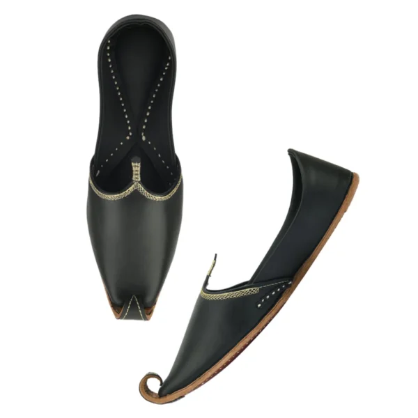 Traditional-Black-Gold-Handcrafted-Mens-Punjabi-Jutti