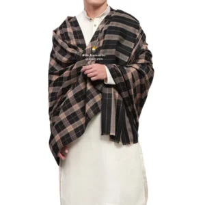 Black Cheque Woolen Lohi for Men