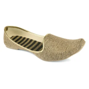 Black & Gold Handcrafted Leather Men's Jutti