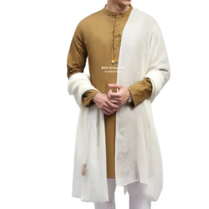 Cream Plain Woolen Lohi for Men