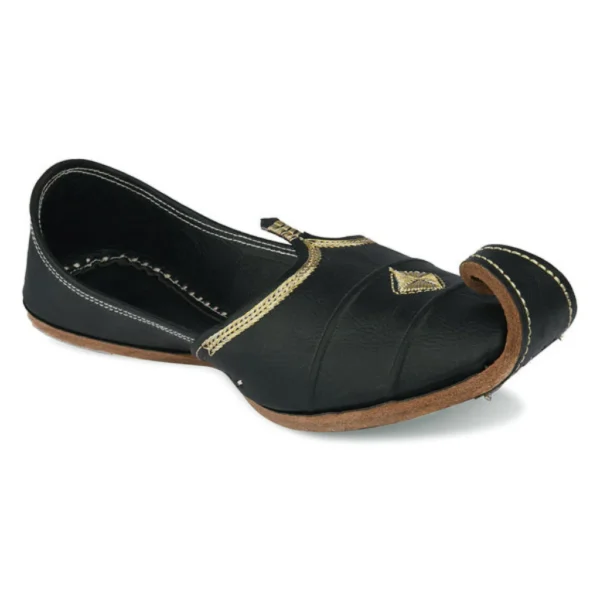 Designer Black Handcrafted Men's Punjabi Jutti