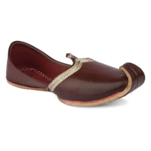 Designer Brown Embroidered Men's Punjabi Jutti