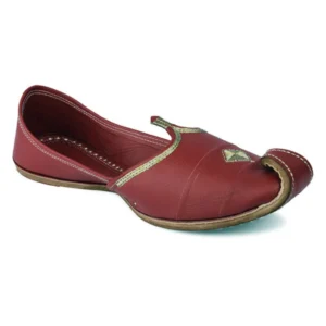 Designer Red Leather Men's Punjabi Jutti