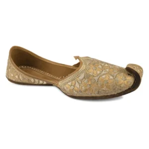 Ethenic Golden Handcrafted Men's Punjabi Jutti
