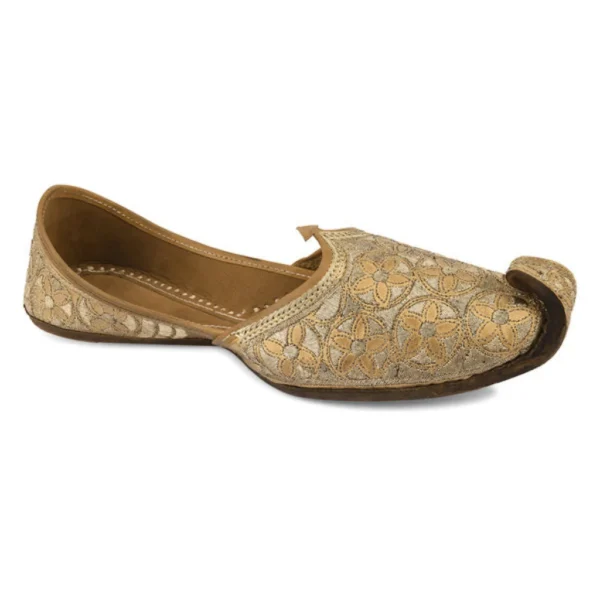 Ethenic Golden Handcrafted Men's Punjabi Jutti