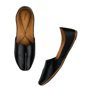 Ethnic Black & Gold Handcrafted Men's Punjabi Jutti