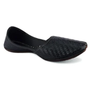 Jet Black Handcrafted Leather Men's Jutti