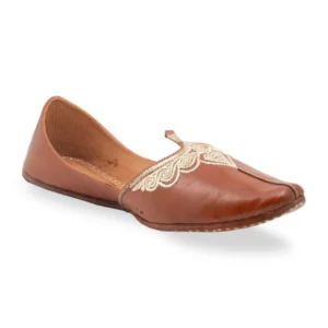 Navab Style Brown Designer Men's Punjabi Jutti