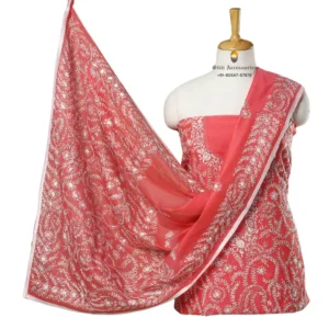 Punch Pink Hand Embroidered Silk Cotton Phulkari Suit