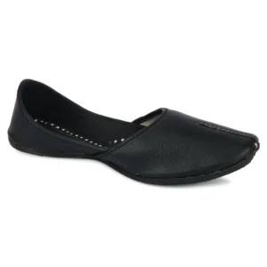 Pure Black Handcrafted Men's Punjabi Jutti