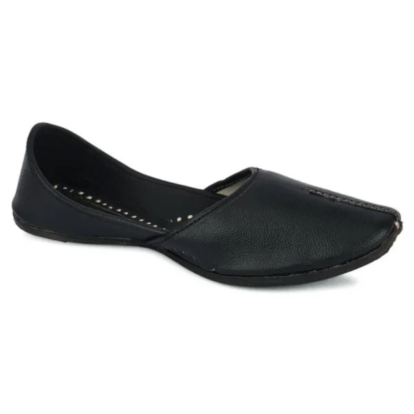 Pure Black Handcrafted Men's Punjabi Jutti