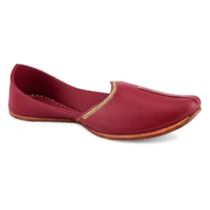 Red Handcrafted Leather Men's Jutti
