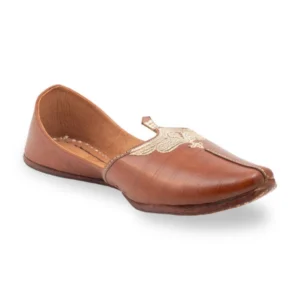 Royal Brown Embroidered Men's Punjabi Jutti