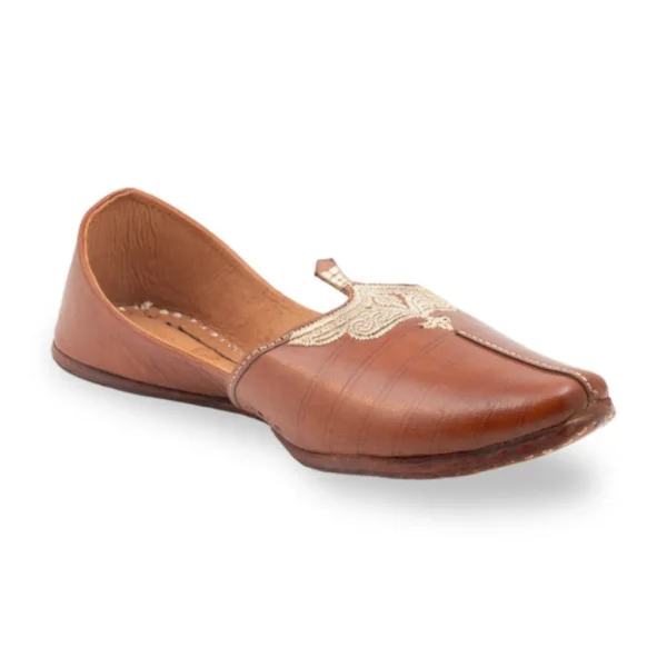 Royal Brown Embroidered Men's Punjabi Jutti