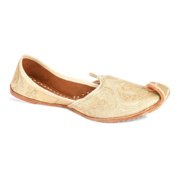 Traditional Gold Tone Handcrafted Men's Punjabi Jutti